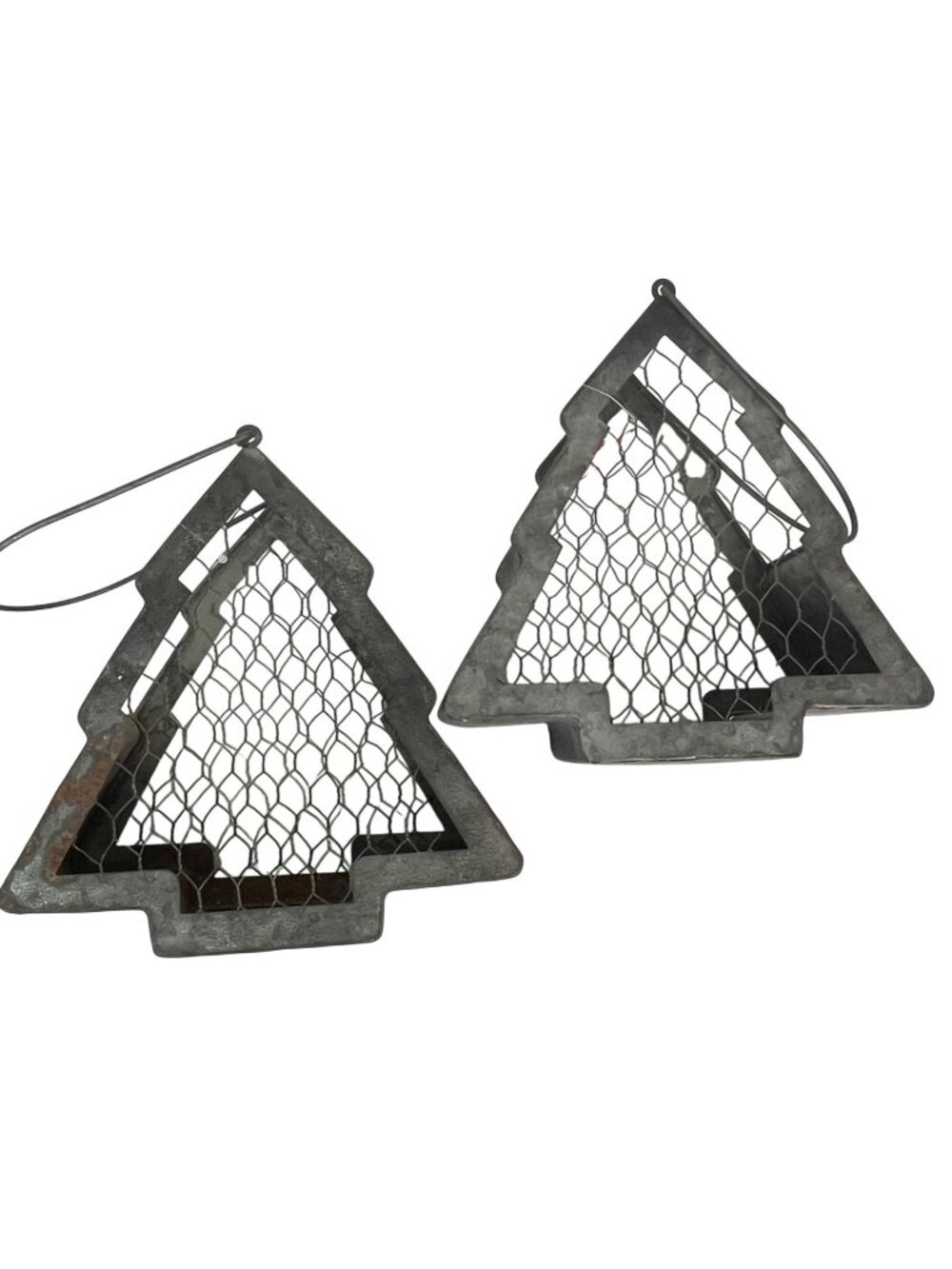 Two Rustic Wire Mesh Christmas Tree Centerpiece Baskets from JoAnn Holiday Decor